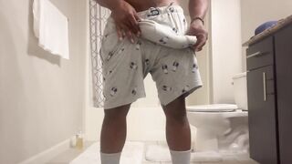 Brickzillas Monster Dick Solo Cum Gusher Destroys Bathroom