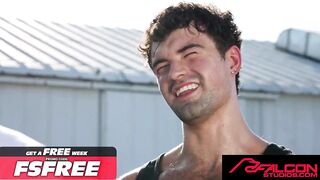 Kane Fox Gags Chokes Ass Ripped Bareback 3Way Cum Flood