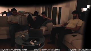 Straight College Stud Drenched in Cum with Gay Bros Wild Handjob Threesome