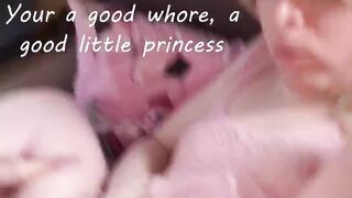 Daddy Destroys Sissy Bareback Whore Gushing Choked Cum Flood
