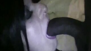 Sissy Chokes Gushing Black Cum Loads Spoon Fed Destroyed