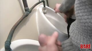 Public Bathroom Bareback Cocksucker Destroyed Gushing Cum