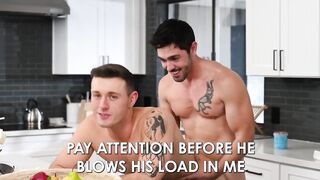 Tattooed Hunk Rams Big Cock Bareback Into Bent Over Studs Dripping Hole Gushers