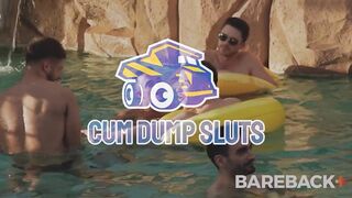 Dex Devall Choked Gushing 12 Bareback Twink Loads Poolside