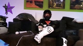 Biker Cums Flooding Inside Dainese Suit Gushing Cum Wreckage