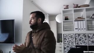 Bearded Slim Hunk Strips For Cash Then Rides Cock To Gushing Cumshot