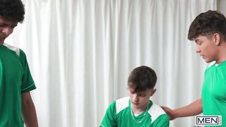 Daddy Physio Wrecks Twink Soccer Pussy On Locker Table Raw