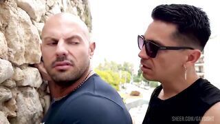 Fierce Bull Chokes Submissive With Uncut Throatfuck Gushing Cum