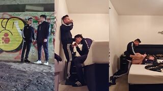 Scally Lads Bareback Destroy Hole Gushing Cum Explosion