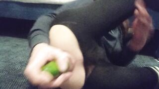 Cucumber DESTROYS Sissy Rosebud Gaping Juicy Hole Pumped