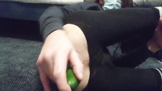 Cucumber DESTROYS Sissy Rosebud Gaping Juicy Hole Pumped