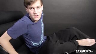 Slim Jake's Abs Gush Cum After Bareback Ass Destroyed