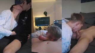 Classmate's Huge Twink Cock Gushed Cum Down Hungry Throat