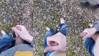 Euro Teen Uncut Beast Gushes Massive Cum Flood In Woods