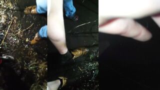 Muddy Adidas Sneaker Bros Cum Gushing Puddle Destroy