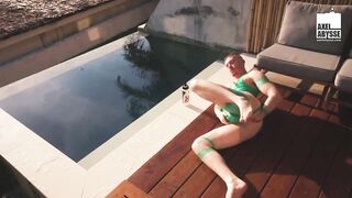 Axel Abysse Rips Gaping Hole Poolside Solo Fist Destroyer Cum Gush