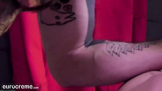 Tattooed Pappa Annihilates Blonde Twink Ass Gushing Cum Destruction