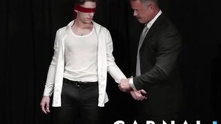 Daddy Reece Wrecks Blindfold Twink Dex in Brutal Bareback Breeding