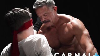 Daddy Reece Wrecks Blindfold Twink Dex in Brutal Bareback Breeding