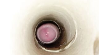 Big Asian Cock Ravages Toy Hole Cums Deep Gushing Cumshot Part 2