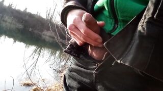 Jon Arteen Twink Cock Pisses Lake Then Bursts Cum Geysers Outdoors