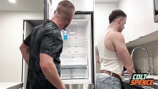 Colt's Massive Cock Destroys Marcus Gushing Throat Flood Kitchen