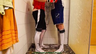 Soccer BF Rips Wet Socks Off Gushes Cum Flood Shower Destroyed