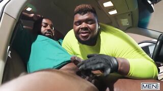 Chubby Santana XXL Fat Ass Spit Roasted Raw by Salesmen Destroyed Gushing