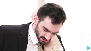 Daddies Destroy Twink Holes in Cum Gushing Xmas Orgy