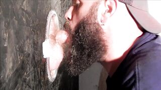 Ginger Beard Gloryhole Slut Rides Cock Chokes Cum Flood Bareback