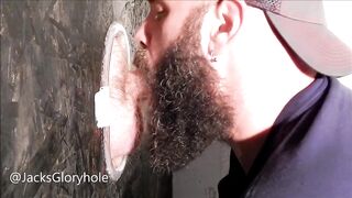 Ginger Beard Gloryhole Slut Rides Cock Chokes Cum Flood Bareback