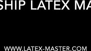 Latex Master Destroys Rubber Slave Ass Over Cage Gushing
