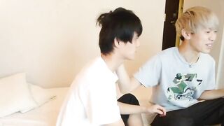 Handsome Japanese Hunk Chokes on Thick Cock Gushing Cum Explosion