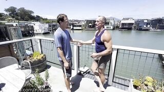 Muscle Daddy Smothers Boy Face with Hung Ass Boat Bareback Destroy