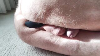 Huge ass prostate milking with silicone butt plug