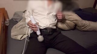 Electric Maiki crushed suit nipples until cum drenched gay squirming