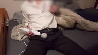 Electric Maiki crushed suit nipples until cum drenched gay squirming