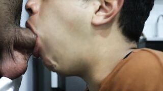 Gay latino deepthroat gets his ass wrecked after swallowing the load