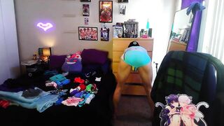 Femboy Bimbo Dances in Bikini Bottoms Showing off Abs and Bubble Ass