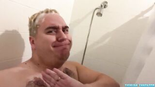 Chubby twink gets ruined by daddy’s thick cock milk while moaning loud on his knees