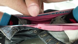 Hands free prostate orgasm erupts thick cum
