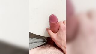 Young guy dry humping after workout big cum drip on big cock