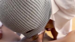 Gay hunk deepthroats big Latino dick in office blowjob cumshot