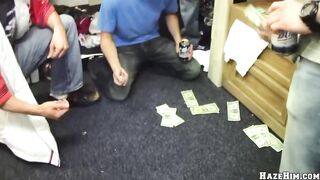 Frat initiation turns wild as college twinks gag on thick uncut dick face fuck sloppily