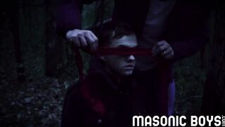 DILF master breeds desperate twink apprentice with bareback dick deep throat gagging