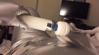 Latex Catsuit Choked Rubber Holes Until Creamy Cumshot
