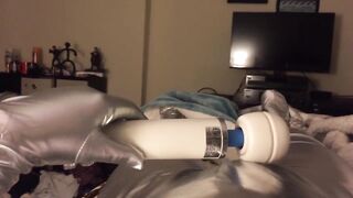 Latex Catsuit Choked Rubber Holes Until Creamy Cumshot