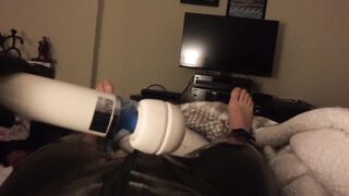 Latex Catsuit Choked Rubber Holes Until Creamy Cumshot