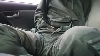 FtM whimpers loud in parking lot public vibing caught climax