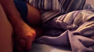 Thick mushroom cock unleashes 5 shot cumshot own face